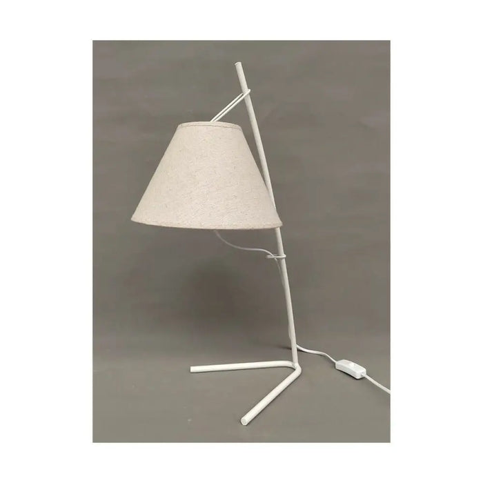 Настолна лампа DKD Home Decor Златен Метал лен Бял 50 W