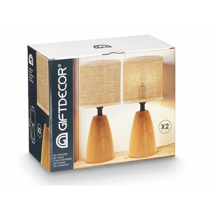 Настолна лампа Gift Decor 10946 Кафяв 60 W 2 броя