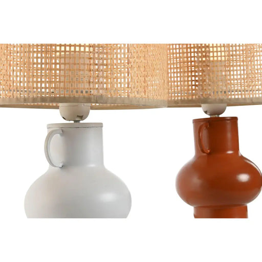 Настолна лампа Home ESPRIT Бял Естествен теракота Метал