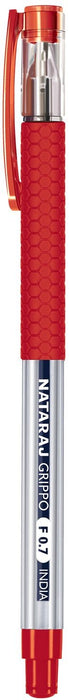 Химикалка Nataraj Grippo - Червена, 0.7 mm
