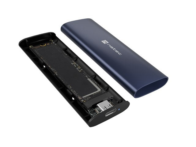 Външен корпус за SSD NATEC RHINO M.2 NVME LITE, USB-C 3.2 GEN 2, стомана, тъмносин