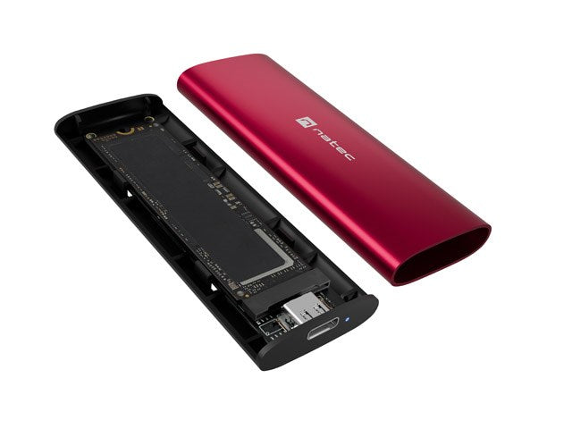 NATEC RHINO M.2 NVME LITE ВЪНШЕН SSD КОРПУС USB-C 3.2 GEN 2 РУБИНЕНО ЧЕРВЕН