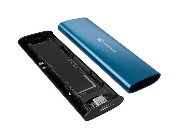 Външен корпус за SSD NATEC RHINO M.2 NVME LITE, USB-C 3.2 GEN 2, цвят Horizon Blue