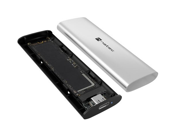 Външен корпус за SSD NATEC RHINO M.2 NVME LITE, USB-C 3.2 GEN 2, Arctic Silver