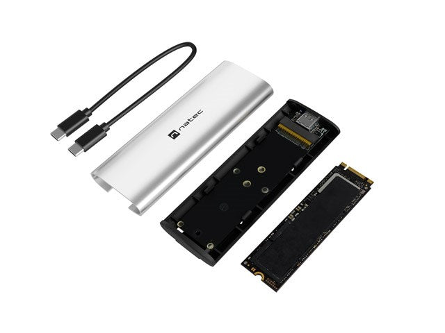 Външен корпус за SSD NATEC RHINO M.2 NVME LITE, USB-C 3.2 GEN 2, Arctic Silver