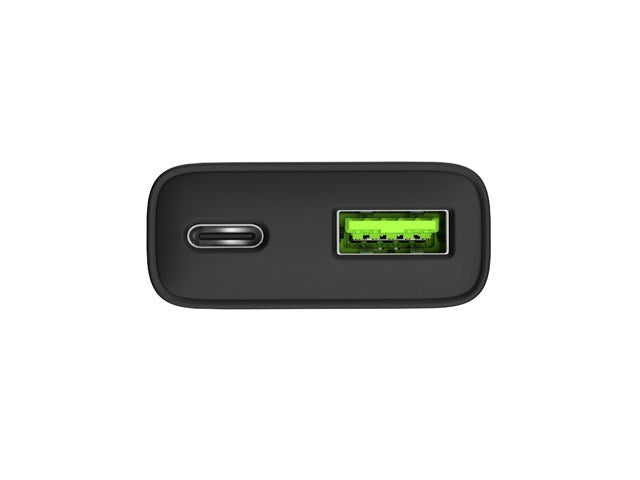 NATEC RIBERA GAN SLIM Мрежово зарядно устройство 1× USB-A + 1× USB-C 20W Черно