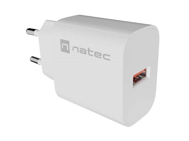 ЗАРЯДНО УСТРОЙСТВО NATEC RIBERA 1X USB-A 18W БЯЛО