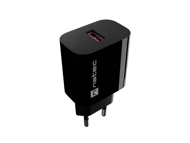 ЗАРЯДНО УСТРОЙСТВО NATEC RIBERA 1X USB-A 18W ЧЕРНО