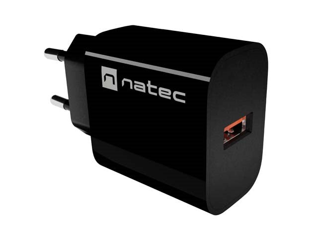 ЗАРЯДНО УСТРОЙСТВО NATEC RIBERA 1X USB-A 18W ЧЕРНО