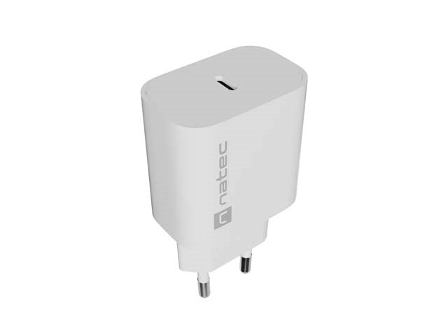 ЗАРЯДНО ЗА СТЕН NATEC RIBERA 1X USB-C 20W БЯЛО