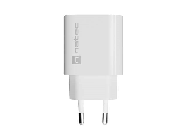 ЗАРЯДНО УСТРОЙСТВО NATEC RIBERA 1X USB-A + 1X USB-C 20W БЯЛО