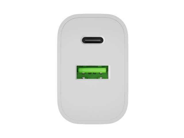 ЗАРЯДНО УСТРОЙСТВО NATEC RIBERA 1X USB-A + 1X USB-C 20W БЯЛО