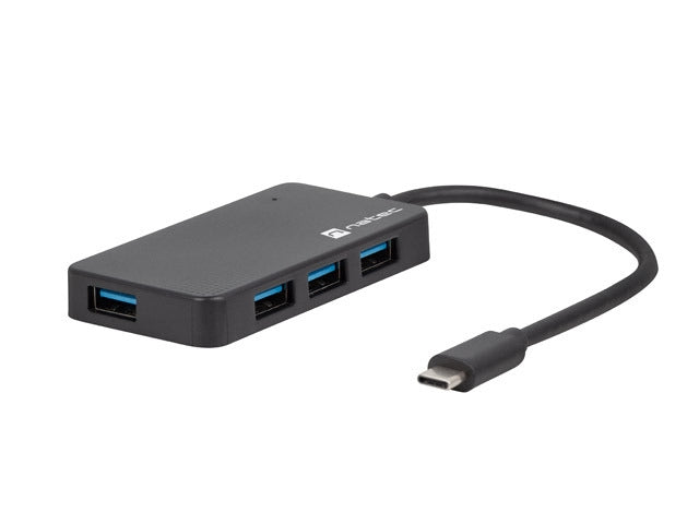 Natec usb 3.0 хъб копринена буба 4-порта черен usb-c