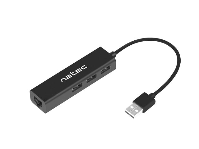 Natec usb 2.0 хъб dragonfly 3x порт usb 2.0 usb+rj45