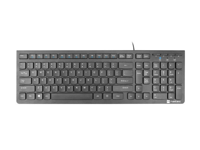 Клавиатура Natec Discus 2 SLIM, американска разпределителна способност, черна