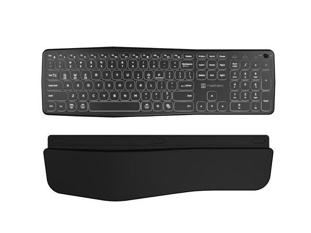Natec безжична bluetooth клавиатура PORIFERA x-scissors, подсветка ергономична us layout