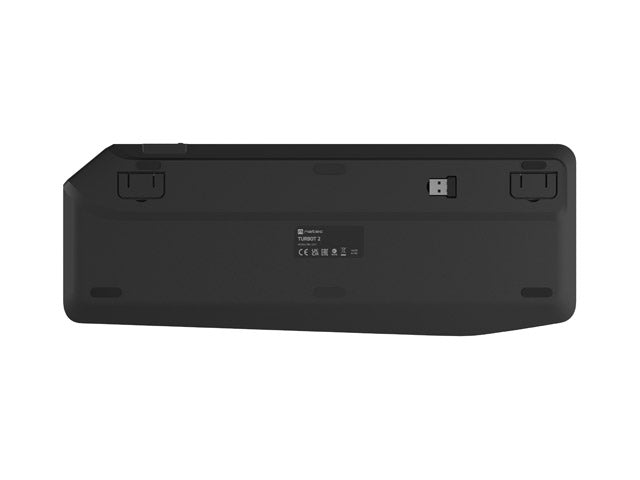 Клавиатура Natec Turbot 2, US, безжична, BT, 2.4GHz, X-Scissors с тъчпад за Smart TV, черно-сива