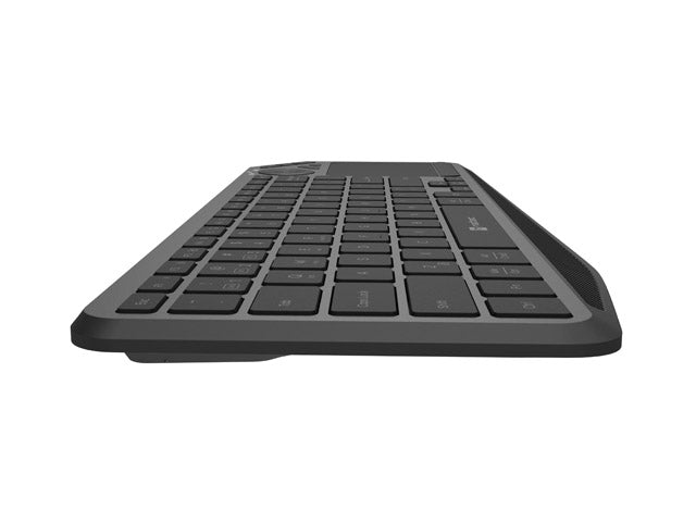 Клавиатура Natec Turbot 2, US, безжична, BT, 2.4GHz, X-Scissors с тъчпад за Smart TV, черно-сива