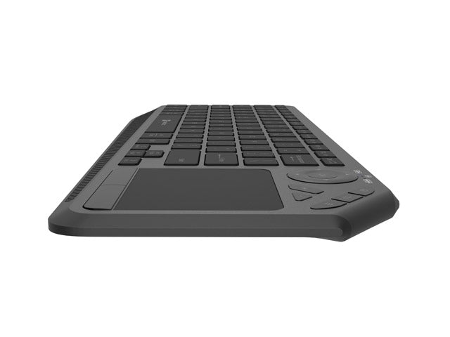 Клавиатура Natec Turbot 2, US, безжична, BT, 2.4GHz, X-Scissors с тъчпад за Smart TV, черно-сива
