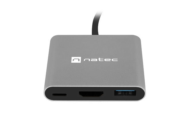 Natec USB-C многопортов адаптер 3 в 1 Fowler MINI USB 3.0, HDMI 4K, USB-C PD