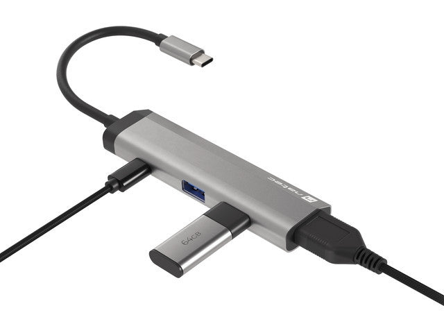 Многопортов адаптер Natec Fowler 4 в 1, 2xUSB 3.0 HUB, HDMI 4K, USB-C PD, тънък