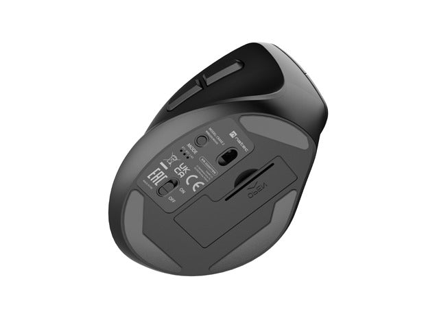 Вертикална мишка Natec Crake 2 BLUETOOTH 5.2 + 2.4GHZ ЧЕРНА 2400dpi, лява ръка, черна