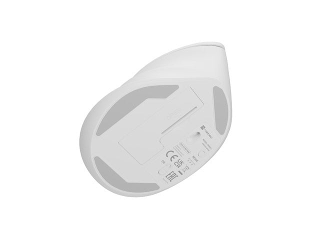 Вертикална мишка Natec Crake 2 Wireless, 2400DPI Bluetooth 5.2 + 2.4 GHz Бяла