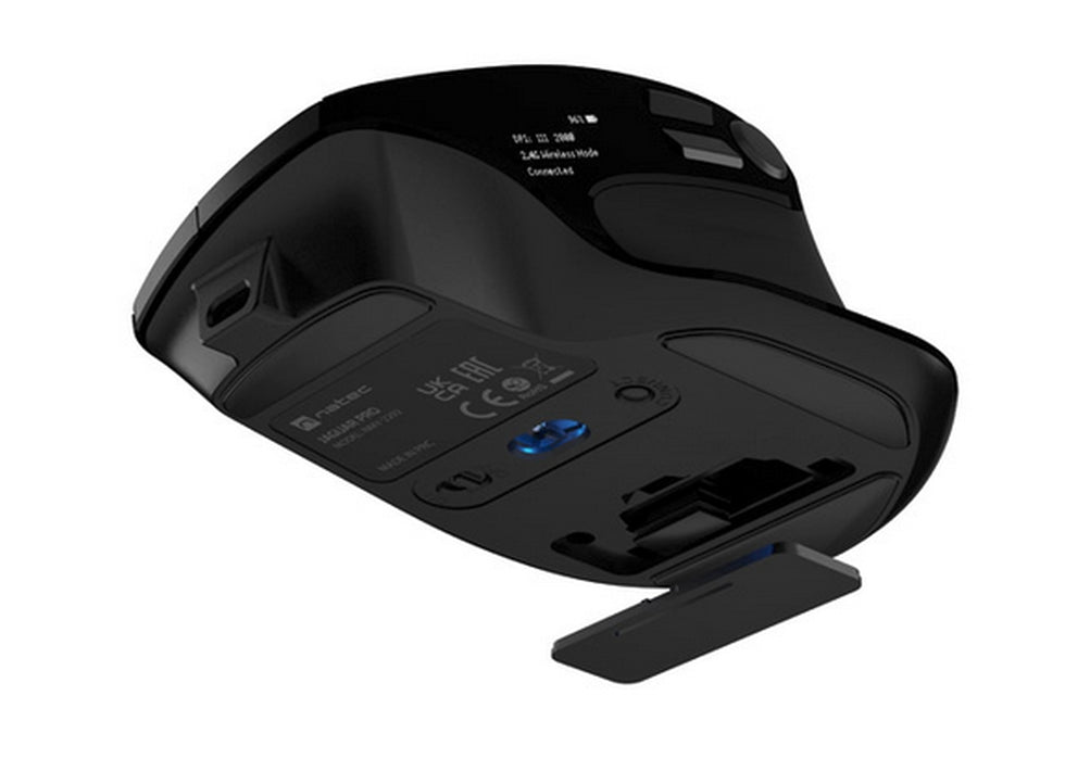 Безжична мишка Natec Jaguar Pro 4000DPI Оптична, безшумна, бързо скролиране, програмируема, черна