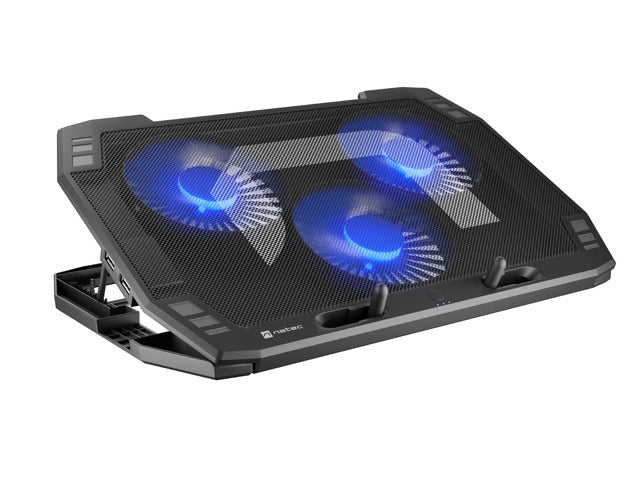 Охлаждаща подложка за лаптоп Natec Oriole 15.6-17.3" 3 вентилатора, LED светлина, 2 USB