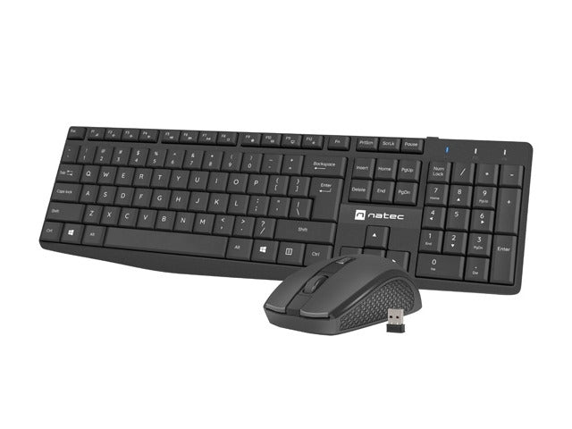 Комплект Natec 2 в 1 клавиатура Black Squid + безжична мишка US Layout