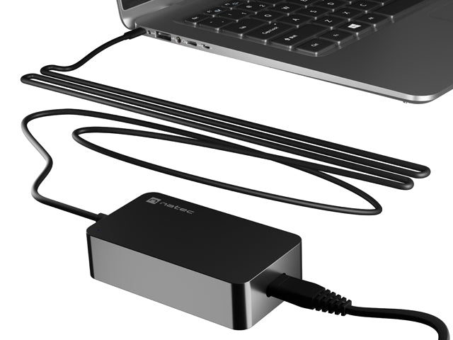 Зарядно за лаптоп Natec Grayling GAN USB-C 65W за лаптопи, таблети, телефони