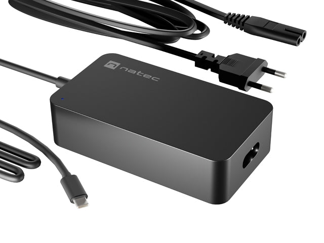Зарядно за лаптоп Natec Grayling GAN USB-C 65W за лаптопи, таблети, телефони