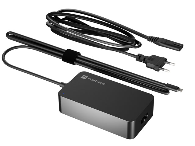 Зарядно за лаптоп Natec Grayling GAN USB-C 65W за лаптопи, таблети, телефони