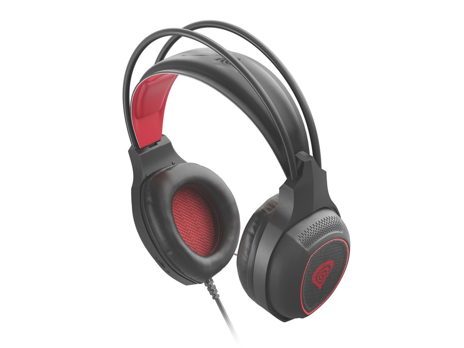 GENESIS Radon 300 Слушалки с кабелна лента за глава Gaming USB Type-A Черен, червен
