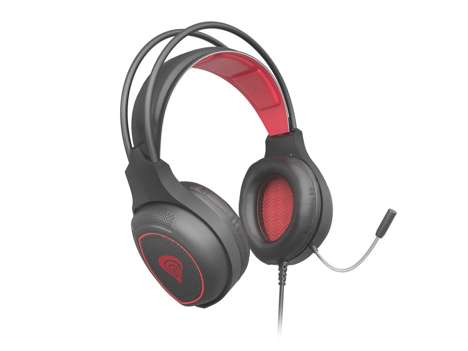 GENESIS Radon 300 Слушалки с кабелна лента за глава Gaming USB Type-A Черен, червен