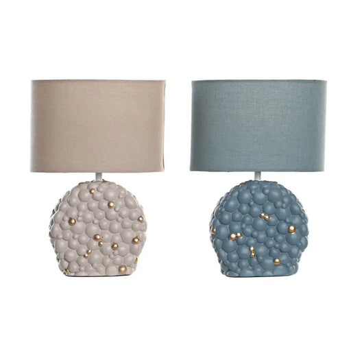 Настолна лампа DKD Home Decor Син Златен Кафяв Плат