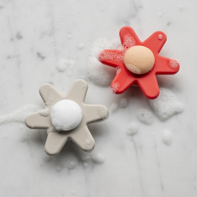 Сензорна играчка Nattou - Flower, с вендуза, Clay