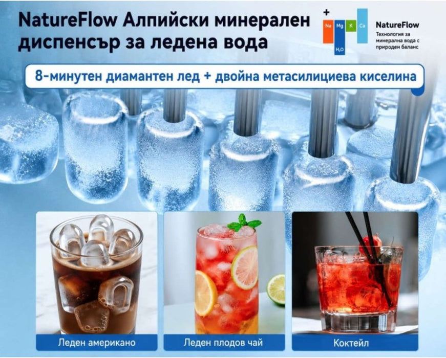 Диспенсър за вода NatureFlow - I4, RO филтрация, ледогенератор