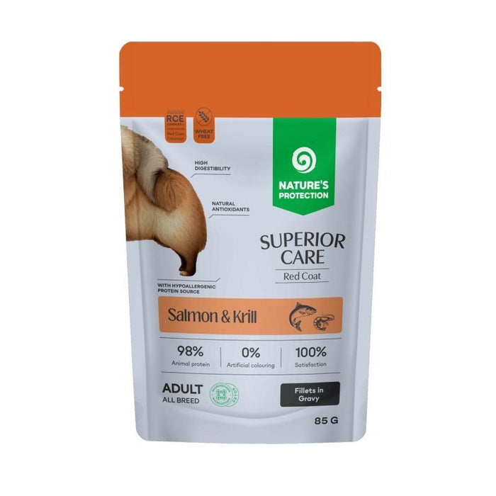 NATURE'S PROTECTION Superior Care Red Coat Salmon&Krill - мокра храна за кучета - 85 г