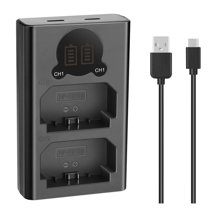 NEEWER DL-FZ100 Двойно зарядно устройство за батерии NP-FZ100-S