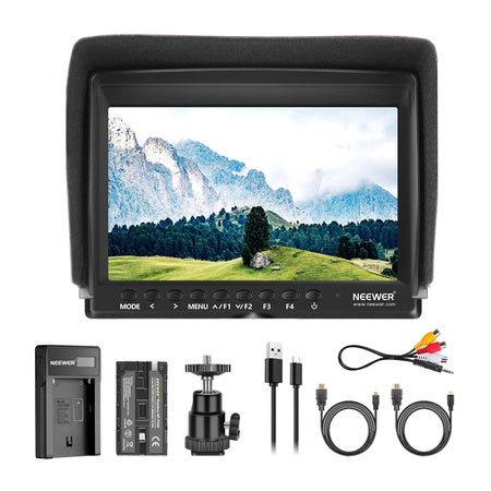 NEEWER F100 Полеви монитор + USB зарядно + комплект батерии
