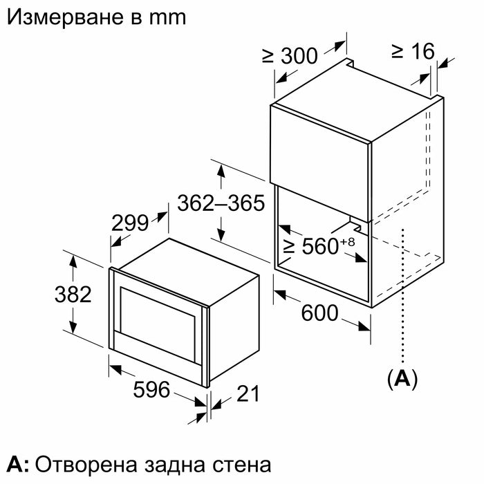 Микровълнова за вграждане NEFF NL4WR21N1, N 70, 21 л, Easy Clean