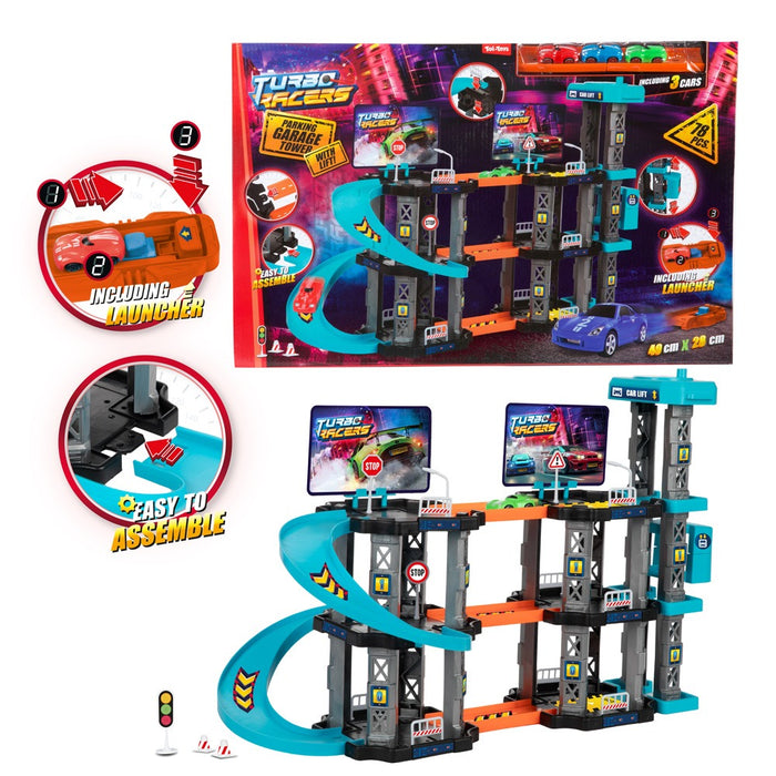 TToys Turbo Racer Паркинг Гараж с 3 Колички