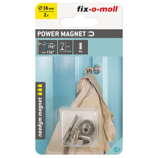 НЕОДИМОВ МАГНИТ КУКА 16MM/36.5MM 2 БР FIX-O-MOLL