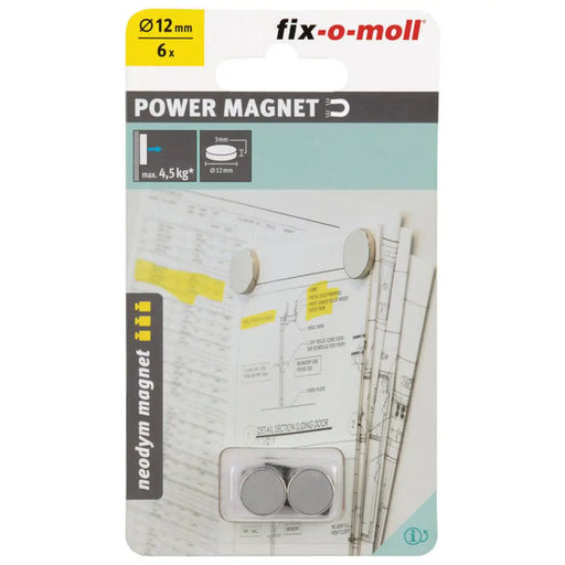 НЕОДИМОВ МАГНИТ ДИСК 12 MM/3 MM 6 БР FIX-O-MOLL