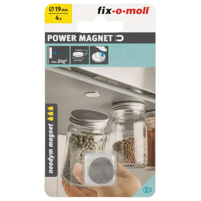 НЕОДИМОВ МАГНИТ ДИСК СИВ 19 ММ 4 БР FIX-O-MOLL