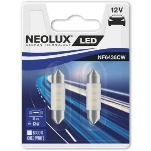 NEOLUX FESTOON 36MM 6000K 0,5W 12V BLISTER X2 PCS