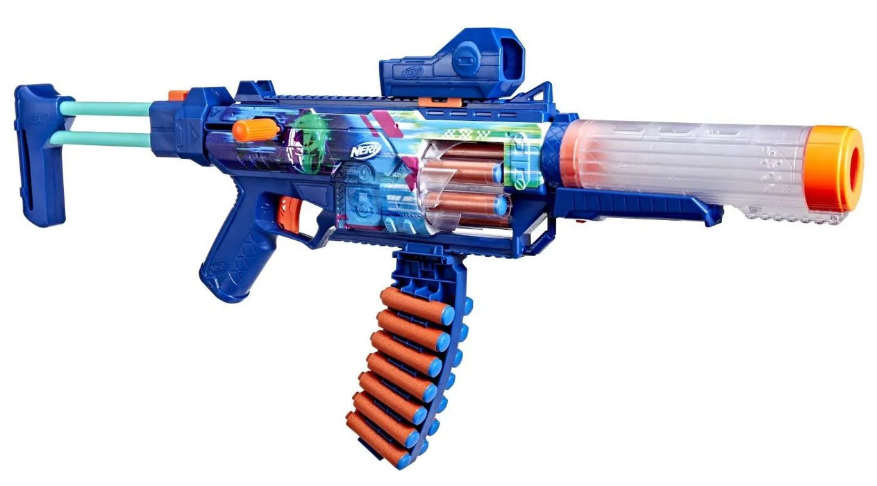 Бластер Nerf Loadout – Cyberlight Ghost, с 24 стрели, светещ