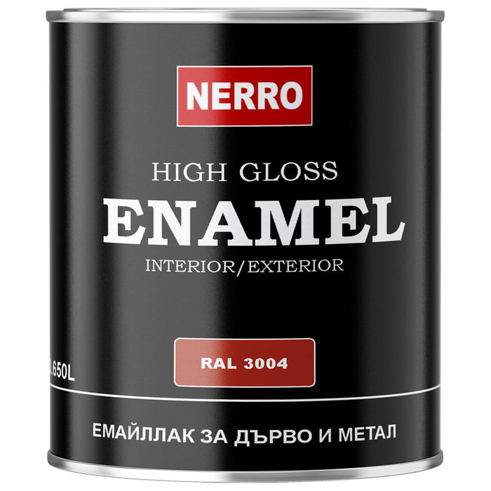 ЕМАЙЛЛАК ЗА ДЪРВО И МЕТАЛ RAL 3004 БОРДО 0.650 L NERRO