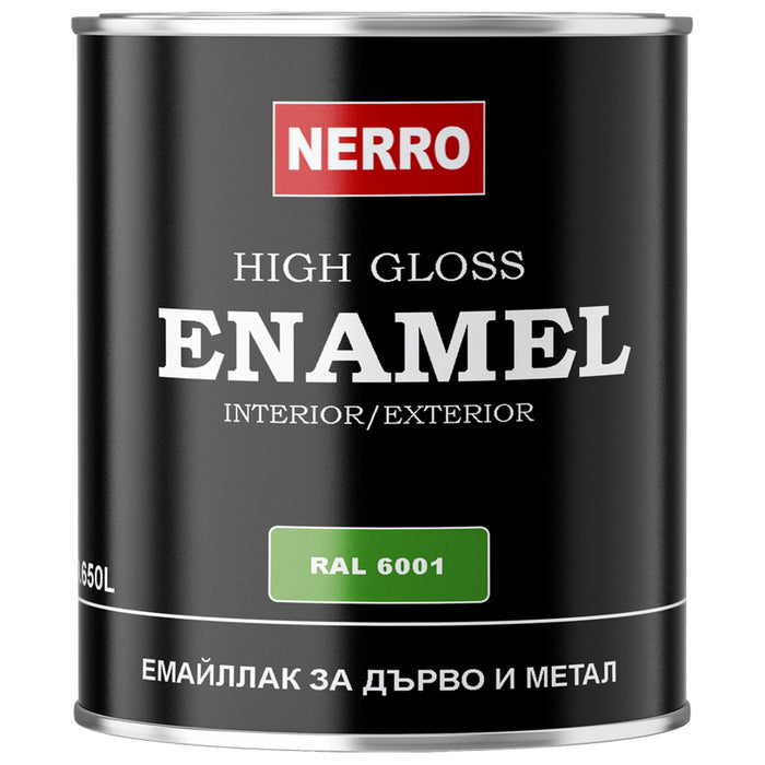 ЕМАЙЛЛАК ЗА ДЪРВО И МЕТАЛ RAL 6001 ЗЕЛЕН 0.650 L NERRO